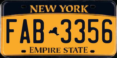 NY license plate FAB3356