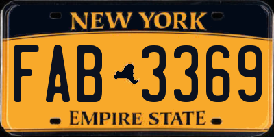 NY license plate FAB3369