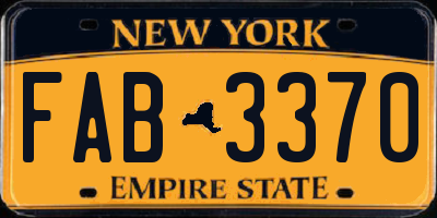 NY license plate FAB3370