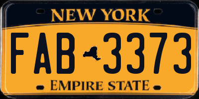 NY license plate FAB3373