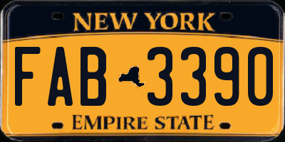 NY license plate FAB3390