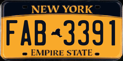 NY license plate FAB3391