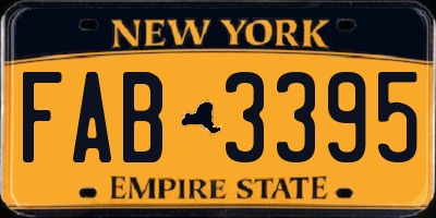 NY license plate FAB3395