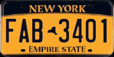 NY license plate FAB3401