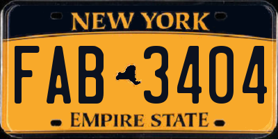 NY license plate FAB3404