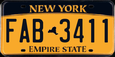 NY license plate FAB3411