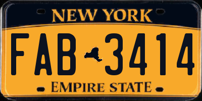 NY license plate FAB3414