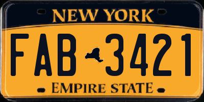 NY license plate FAB3421