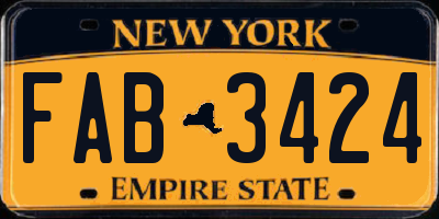 NY license plate FAB3424