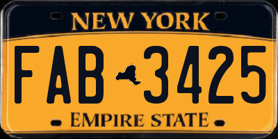 NY license plate FAB3425