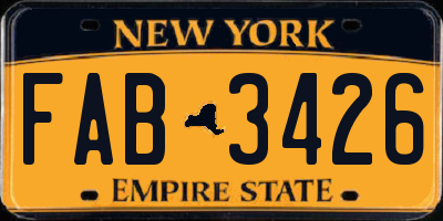 NY license plate FAB3426