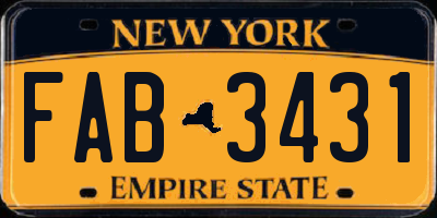 NY license plate FAB3431