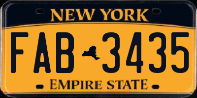 NY license plate FAB3435