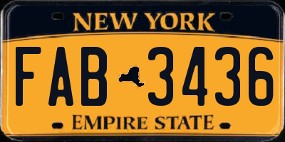 NY license plate FAB3436