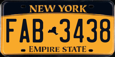 NY license plate FAB3438