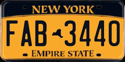 NY license plate FAB3440