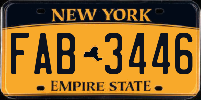 NY license plate FAB3446