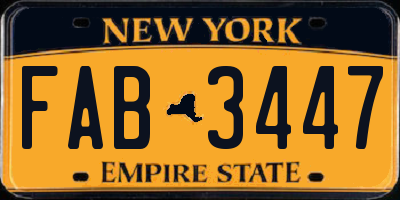 NY license plate FAB3447