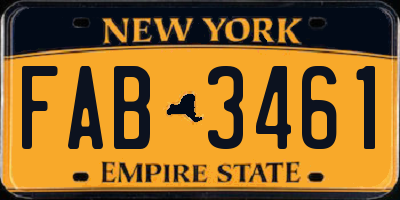 NY license plate FAB3461