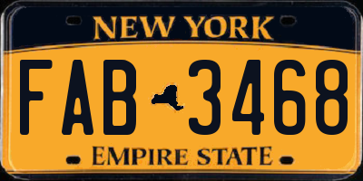 NY license plate FAB3468