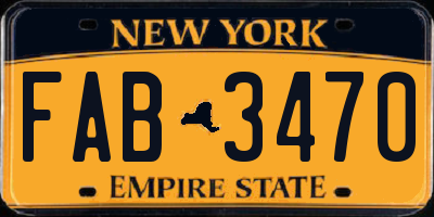 NY license plate FAB3470