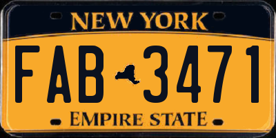 NY license plate FAB3471