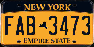 NY license plate FAB3473