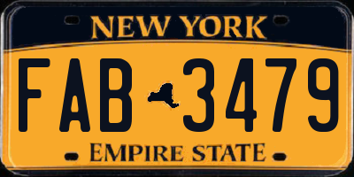 NY license plate FAB3479