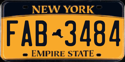 NY license plate FAB3484