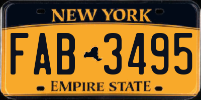 NY license plate FAB3495