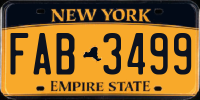 NY license plate FAB3499