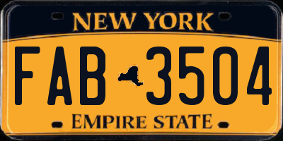 NY license plate FAB3504