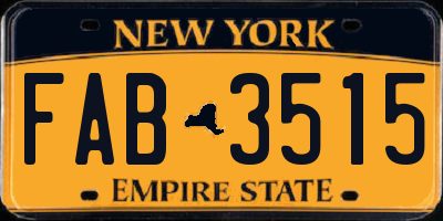 NY license plate FAB3515