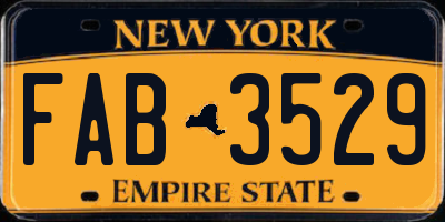 NY license plate FAB3529