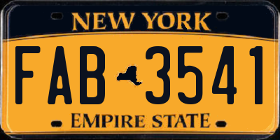 NY license plate FAB3541