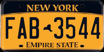 NY license plate FAB3544