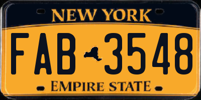 NY license plate FAB3548