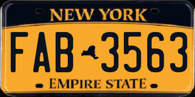 NY license plate FAB3563