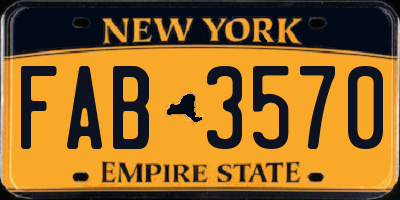 NY license plate FAB3570