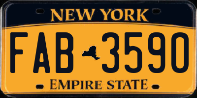 NY license plate FAB3590