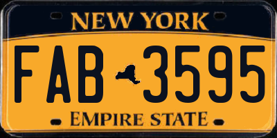 NY license plate FAB3595