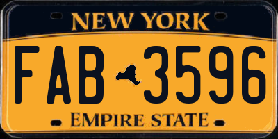 NY license plate FAB3596