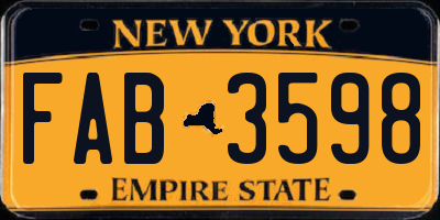 NY license plate FAB3598