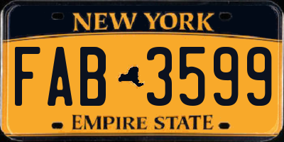 NY license plate FAB3599