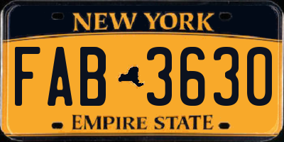 NY license plate FAB3630