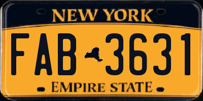 NY license plate FAB3631
