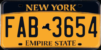 NY license plate FAB3654