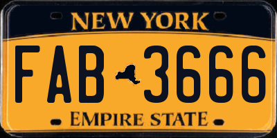 NY license plate FAB3666