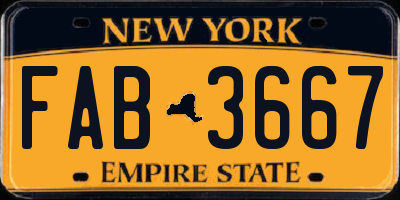 NY license plate FAB3667
