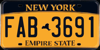 NY license plate FAB3691